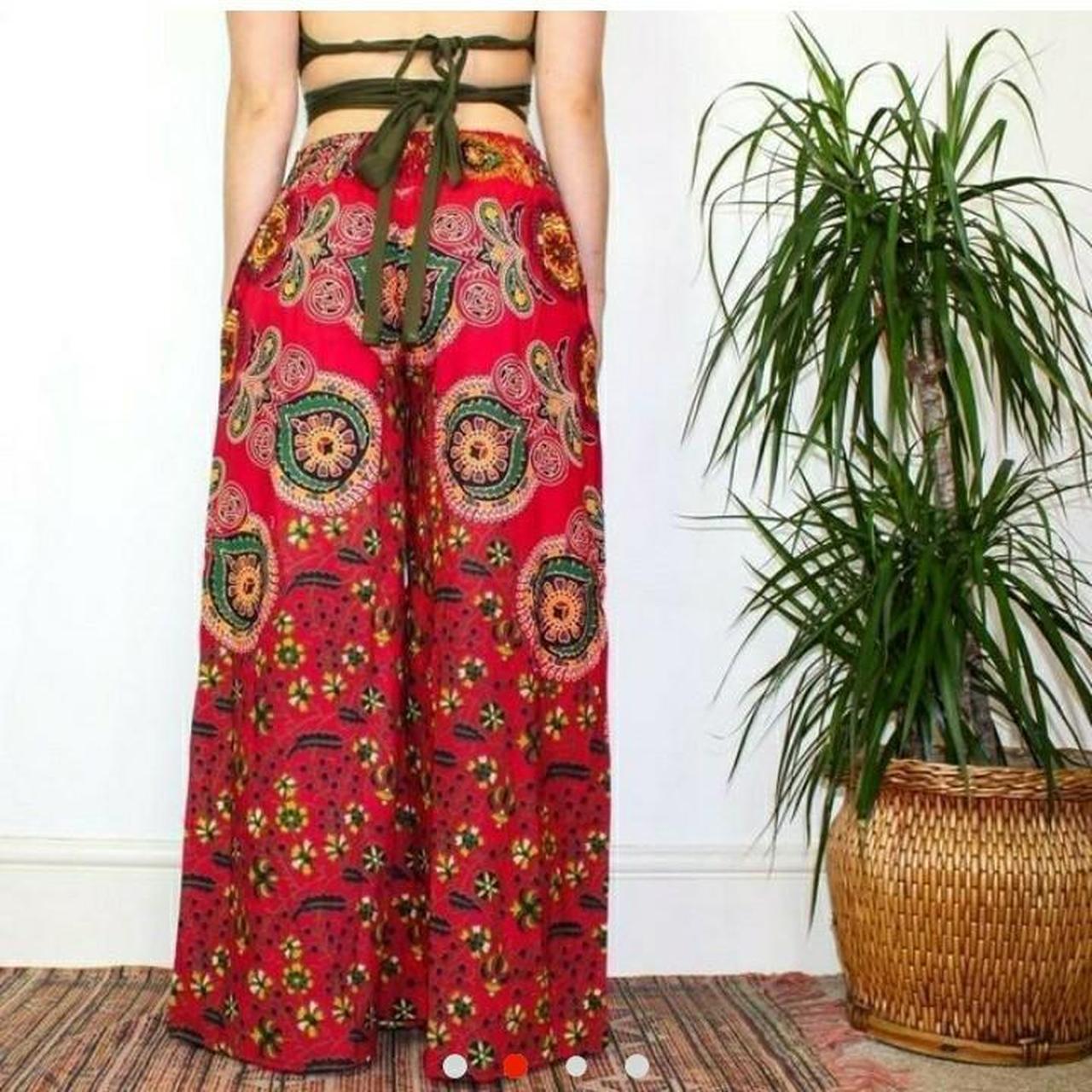 Indian flared paisley trousers. 100% cotton.... - Depop