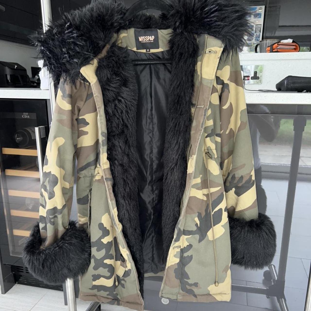 Womens misspap camouflage khaki green trench parka... Depop