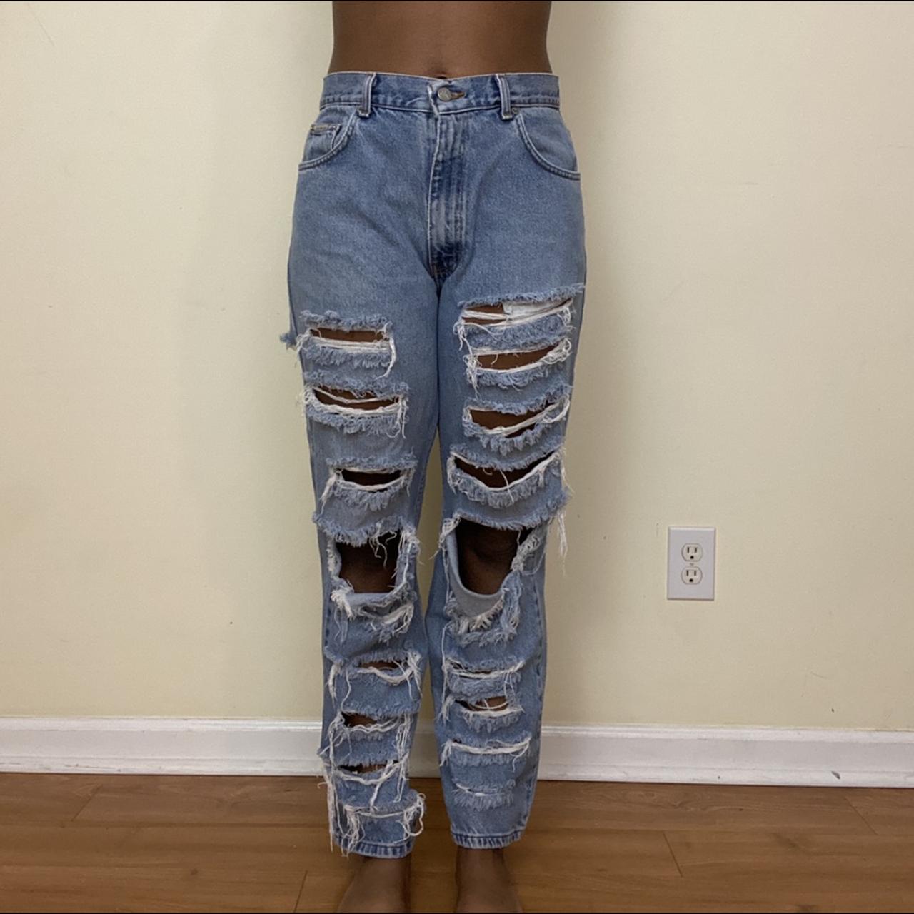 Calvin Klein Distressed Jeans Hand Distressed by