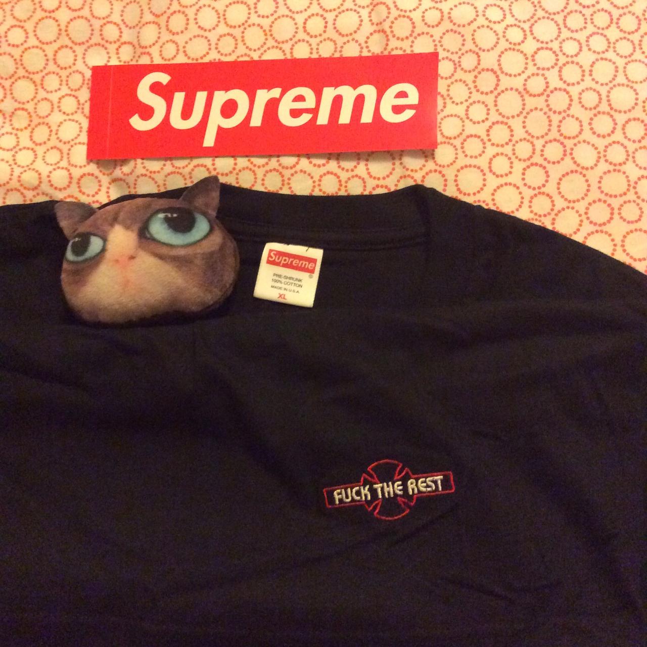 SUPREME Independent fuck the rest L/S tee Black DS... - Depop