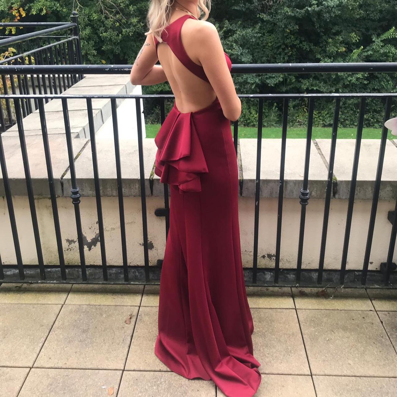 burgundy debs dress