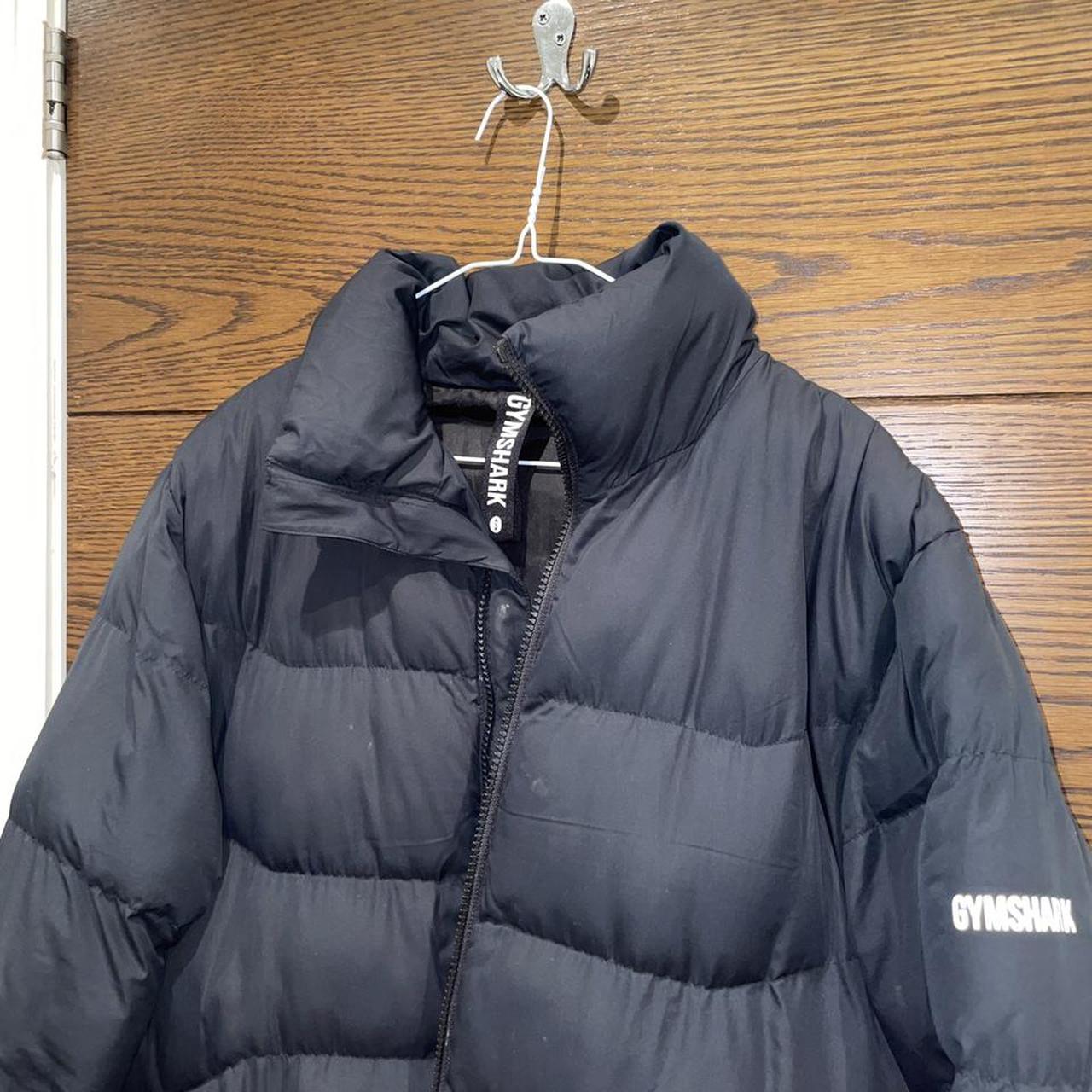 Gymshark Puffer Jacket Black Size small 8/10... - Depop