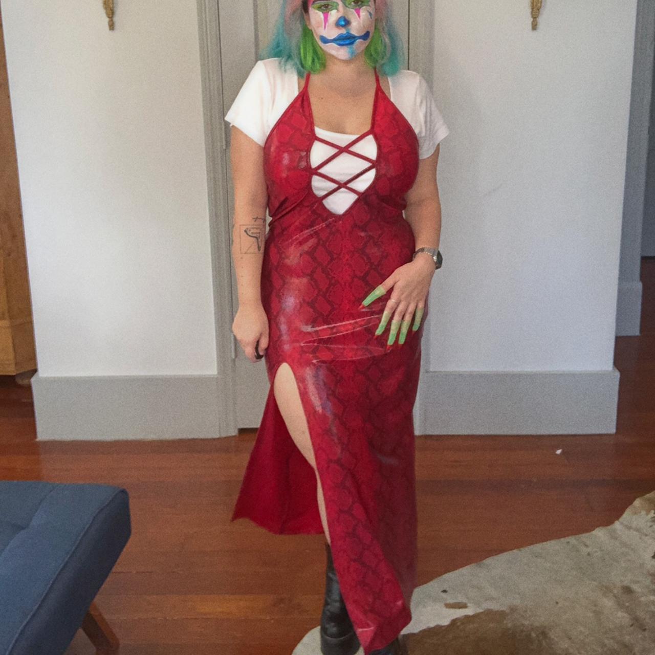 Ecstasy Couture/ XTC leather NYC vintage dress Shiny... Depop