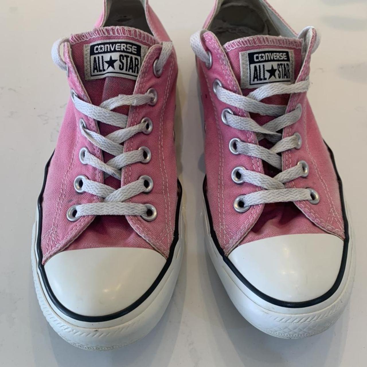 Pink Low-top Converse - well loved but still a... - Depop