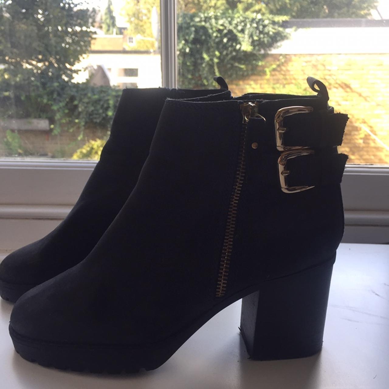 navy heeled boots