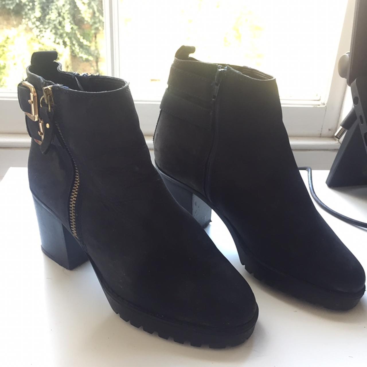 navy heeled boots