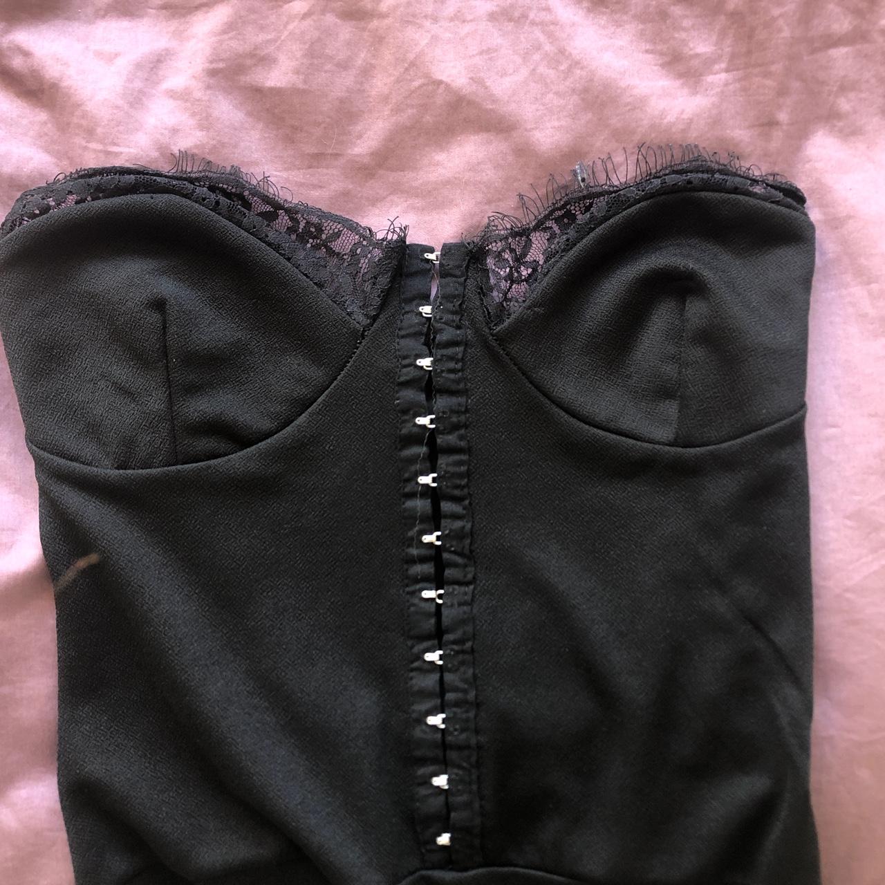 black corset bodysuit with bow 💝 only used for 4hrs - Depop