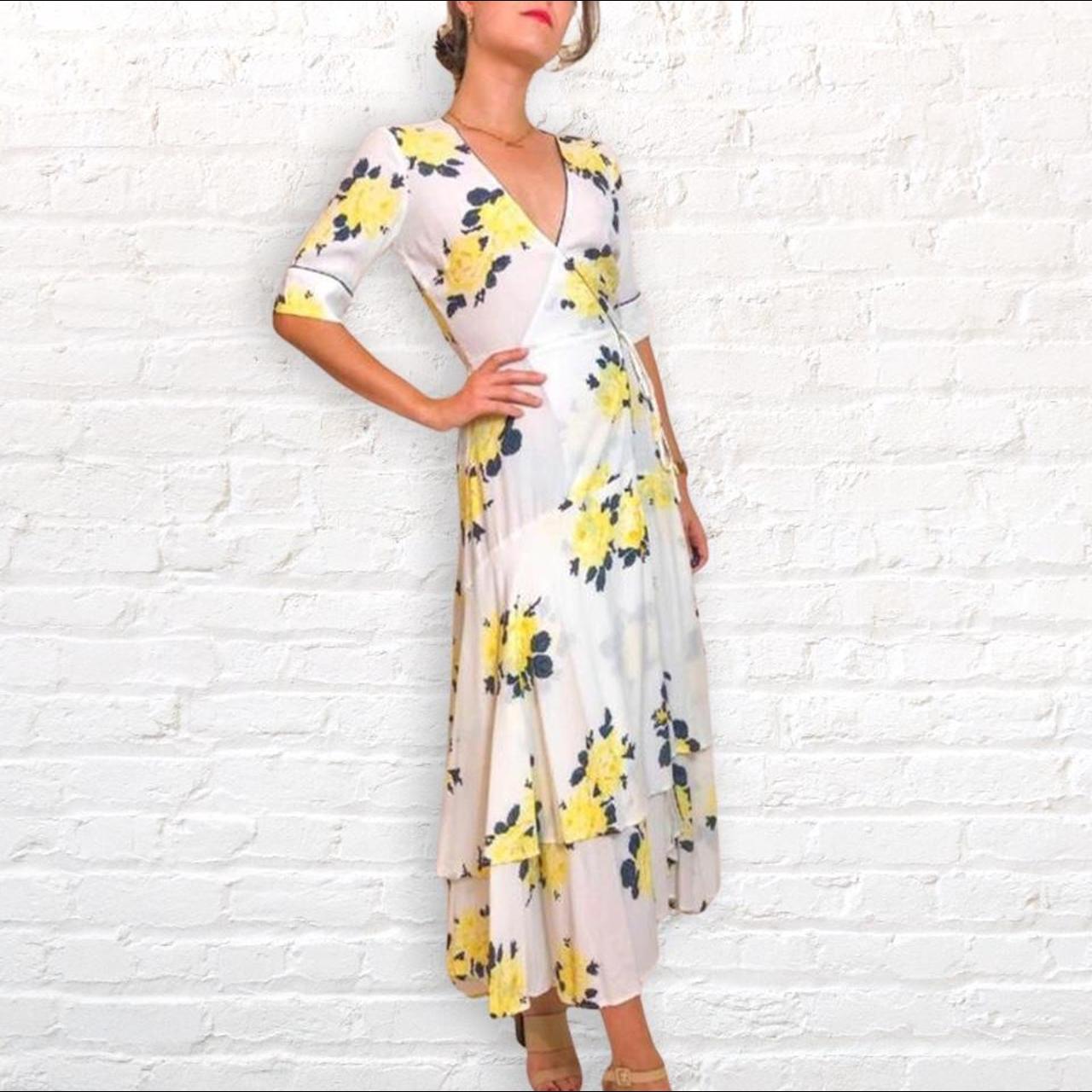 Ganni yellow 2024 floral dress