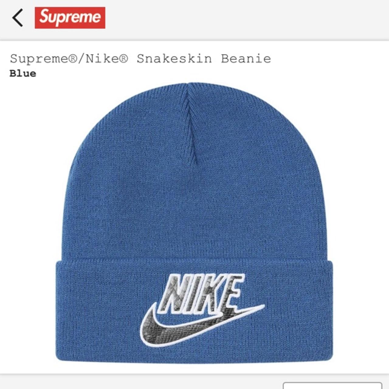 Supreme/ Nike snakeskin beanie ▪️Supreme ▪️Excellent... - Depop