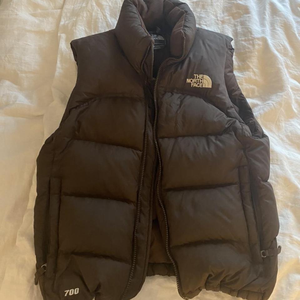 the north face brown puffer vest