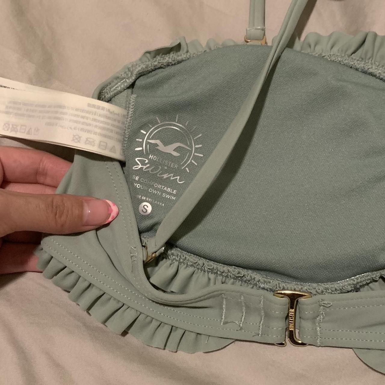 Sage green green hollister waffle bikini top ☆fits... Depop