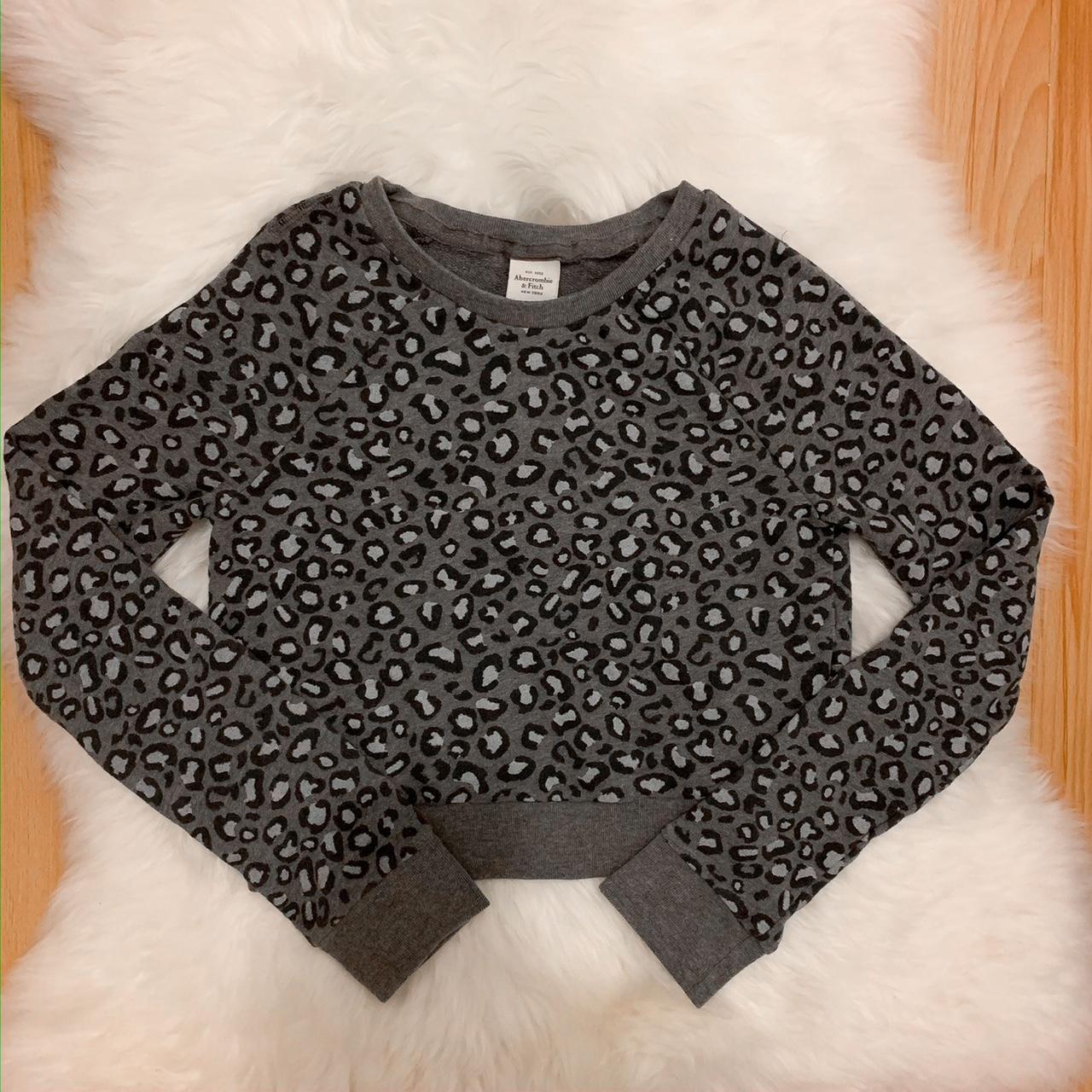 Grey Cheetah cropped sweater like new in excellent Depop