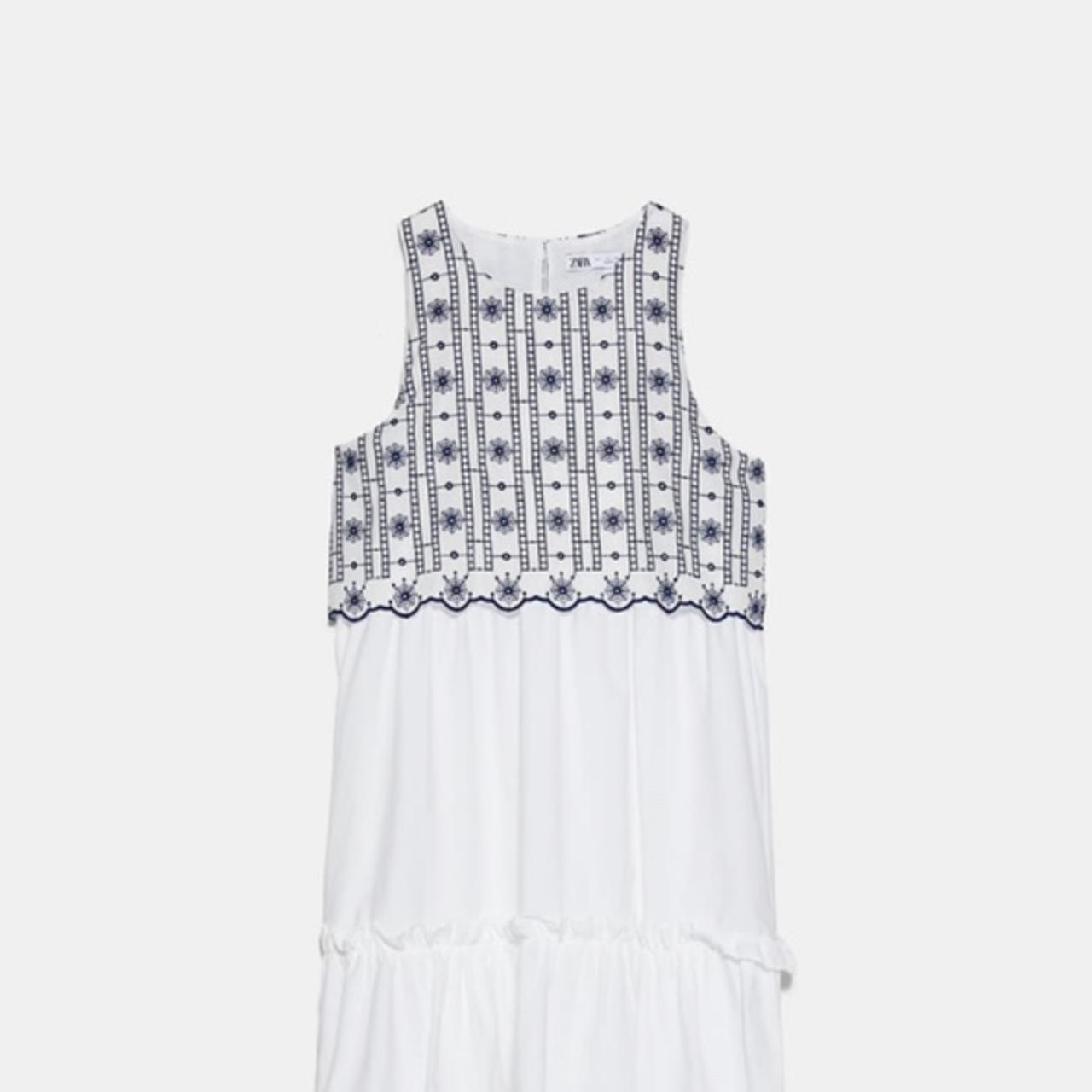 mini dress with contrasting embroidery by zara