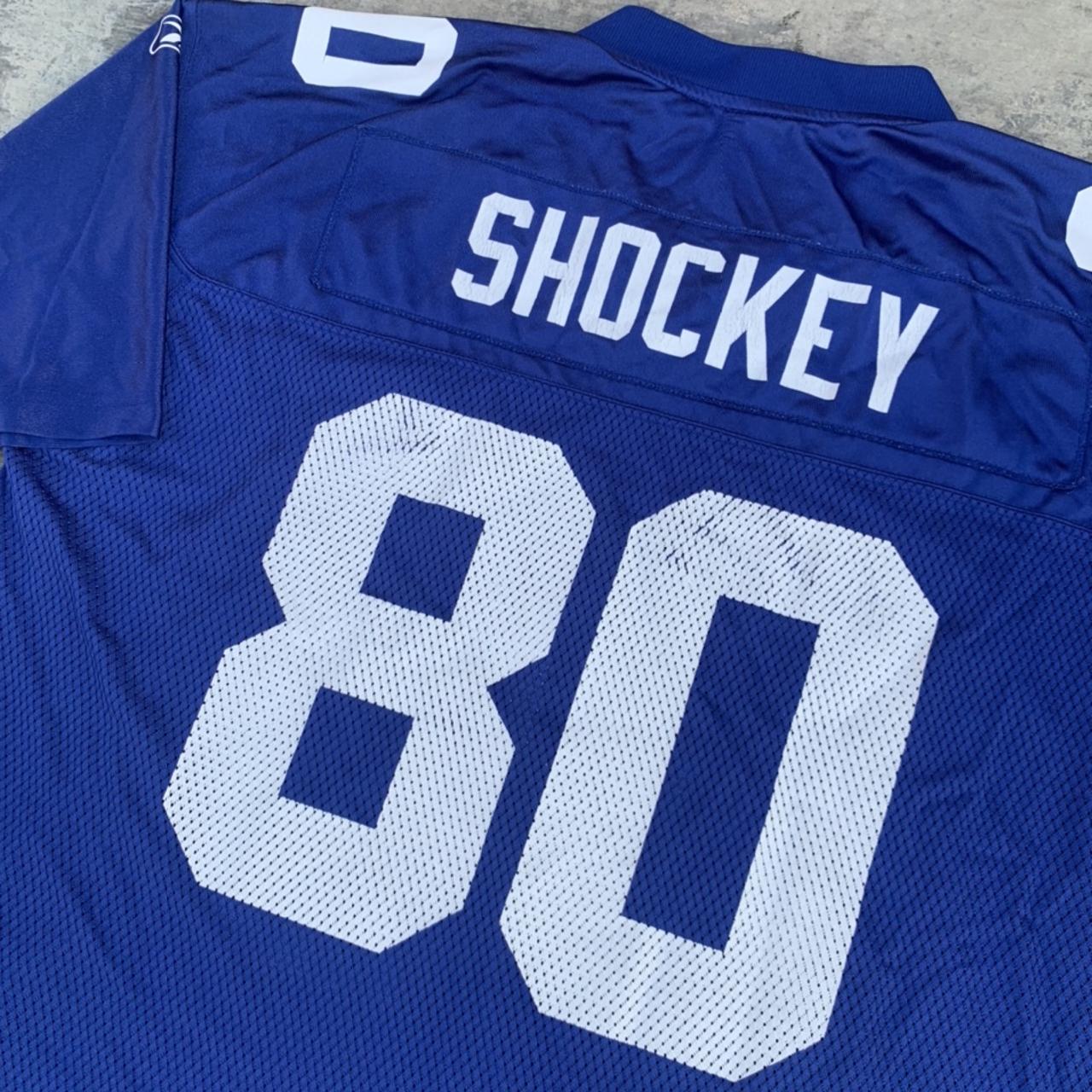 New York Giants Jersey Men Small Blue Jeremy Shockey 80 Football NFL Reebok  VTG