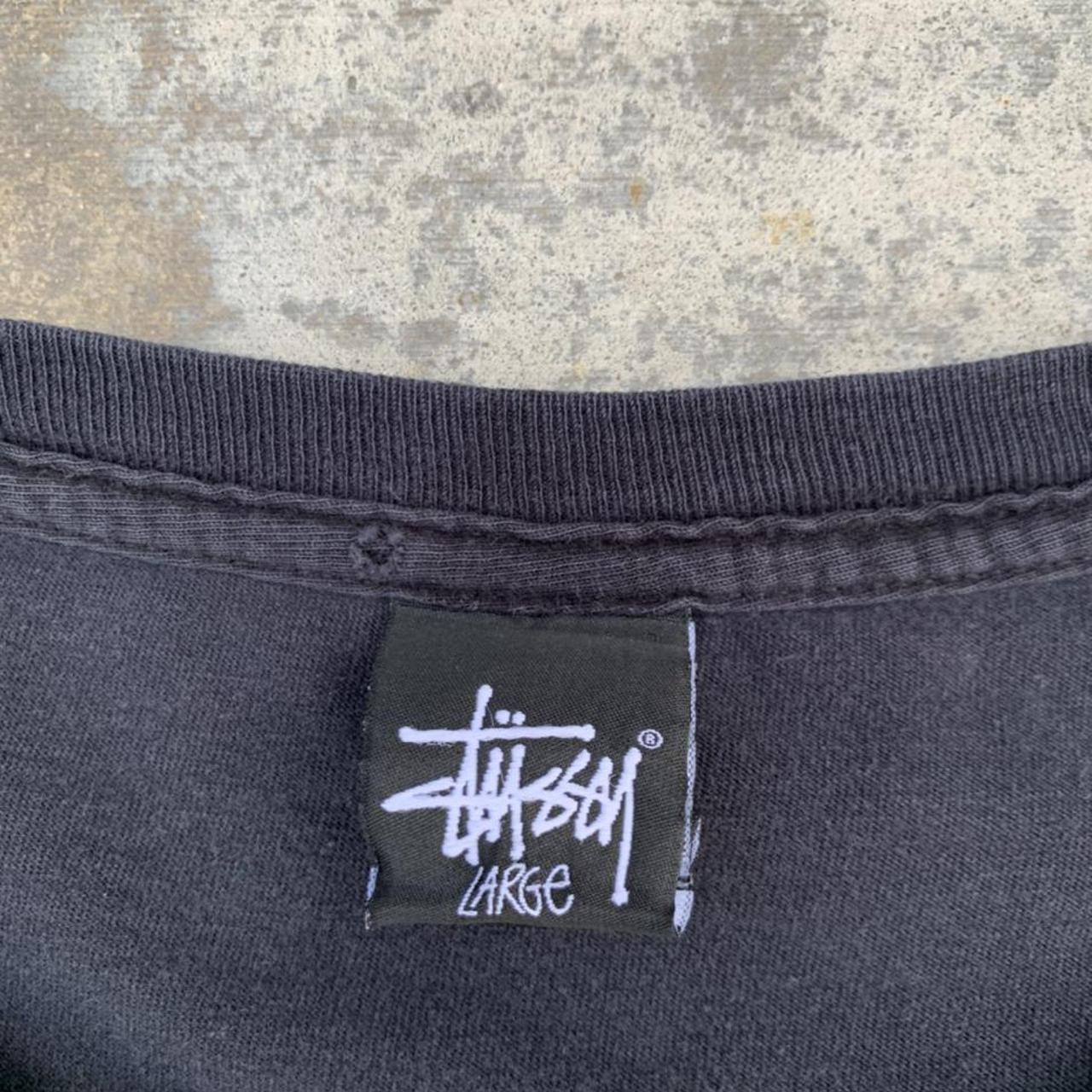 Vintage STUSSY Spell Out Graphic Mens Black Skate... - Depop