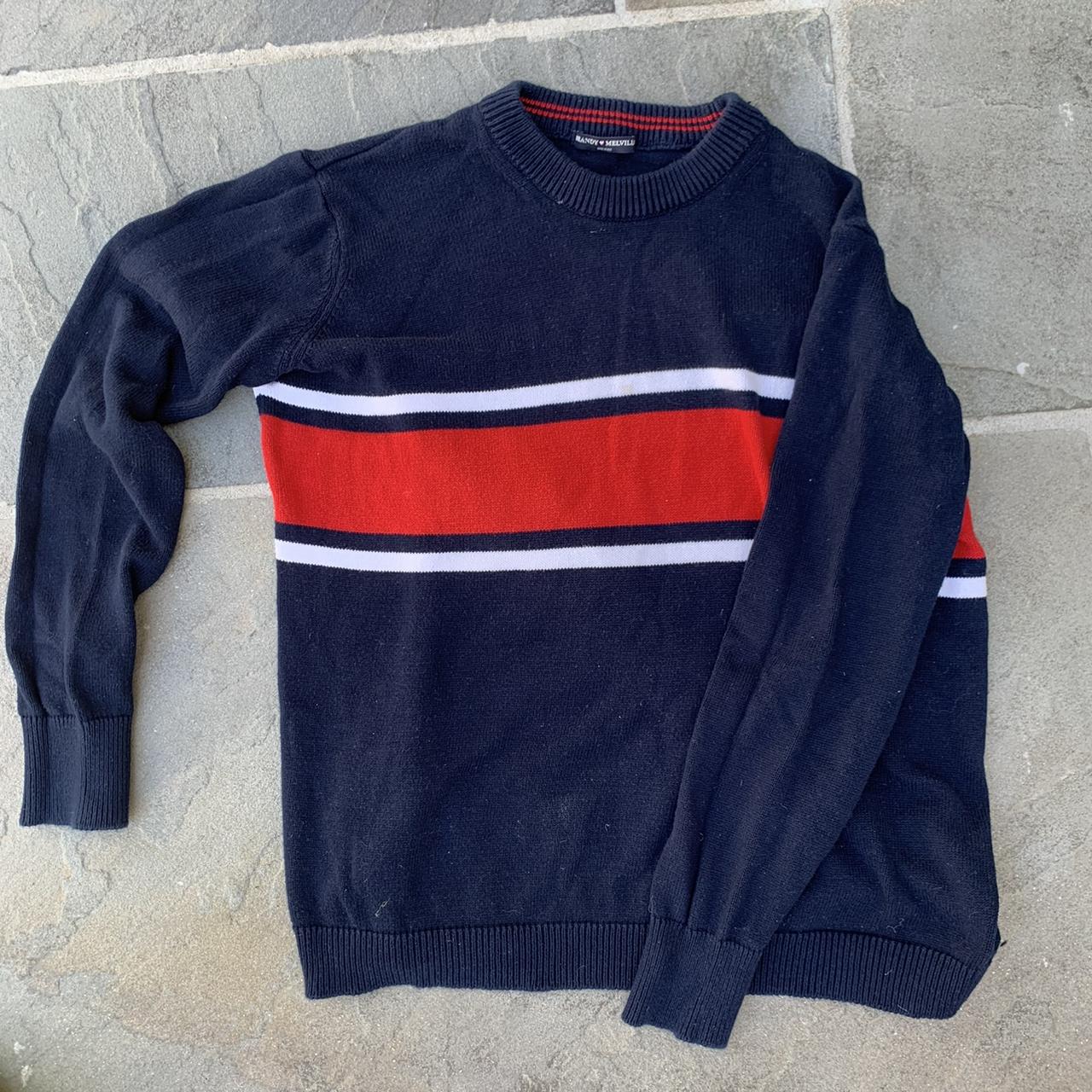 Brandy Melville Forth of July Red and Navy Stripe Bernadette Sweater