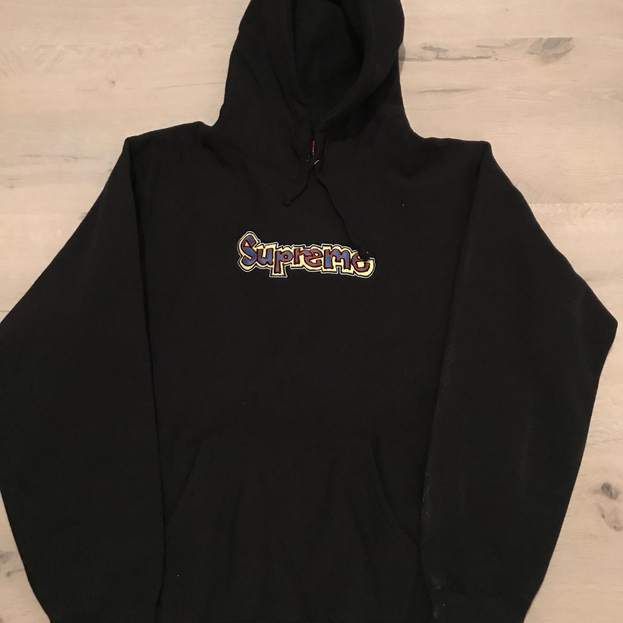 Supreme Gonz Logo Hooded Sweatshirt Black - Depop