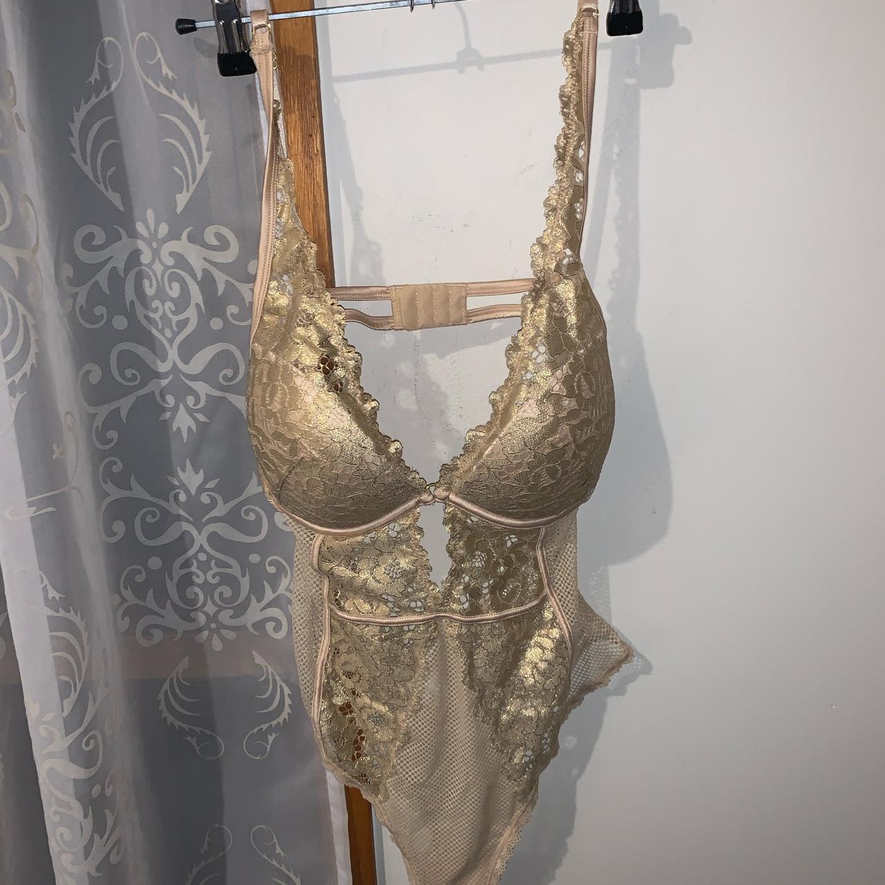 Bras and things Gold bodysuit size 12C Never... Depop