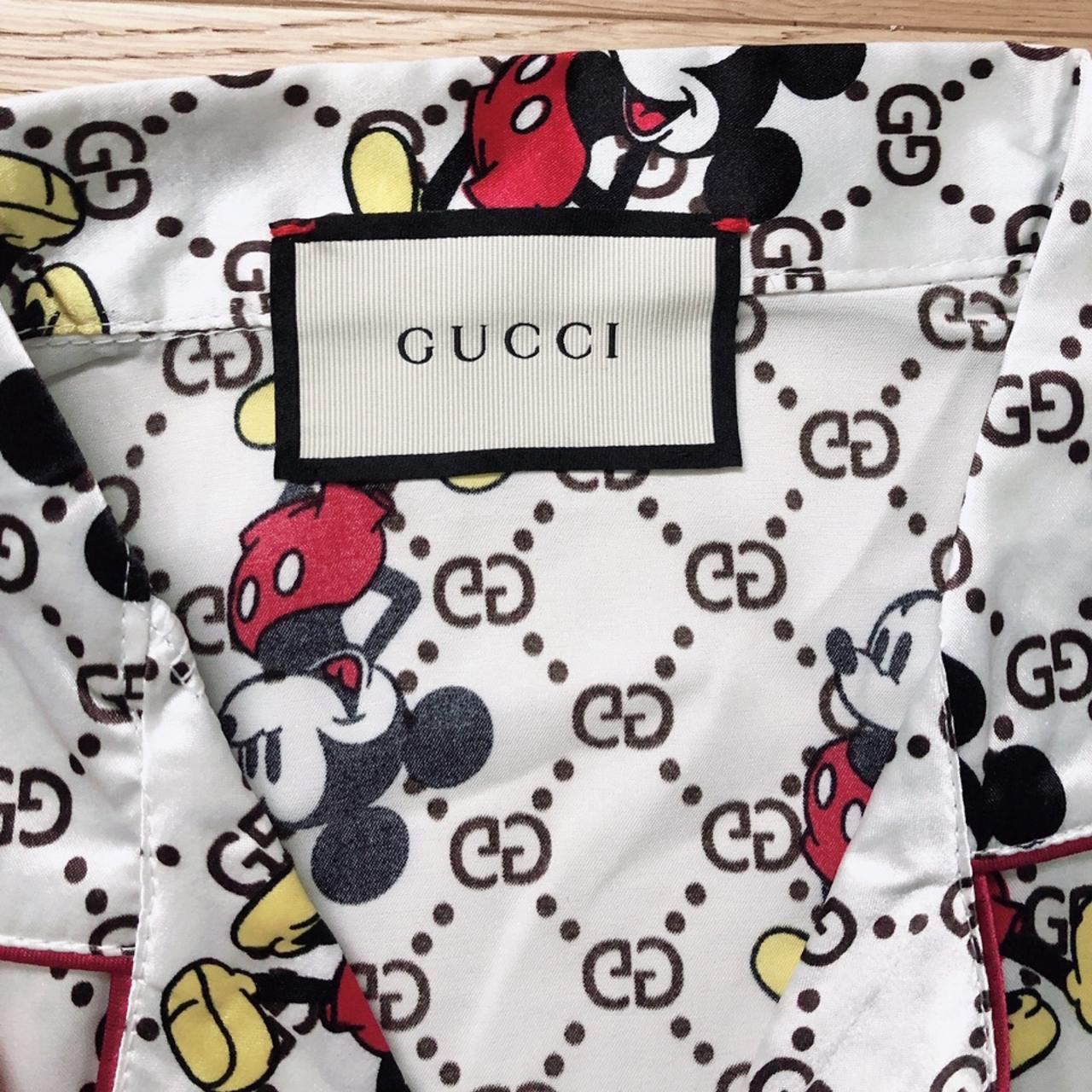 Gucci Mickey Mouse Silk Pyjama Top. in Blue