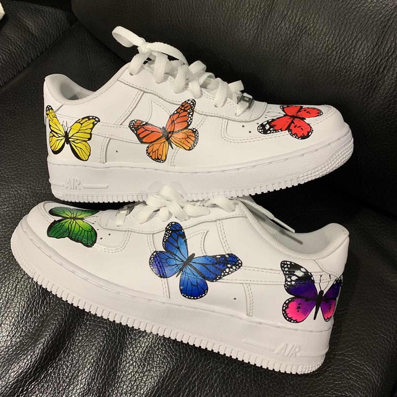 Butterflies Rainbow Holographic Custom Shoes Nike Air Force 1 AF1