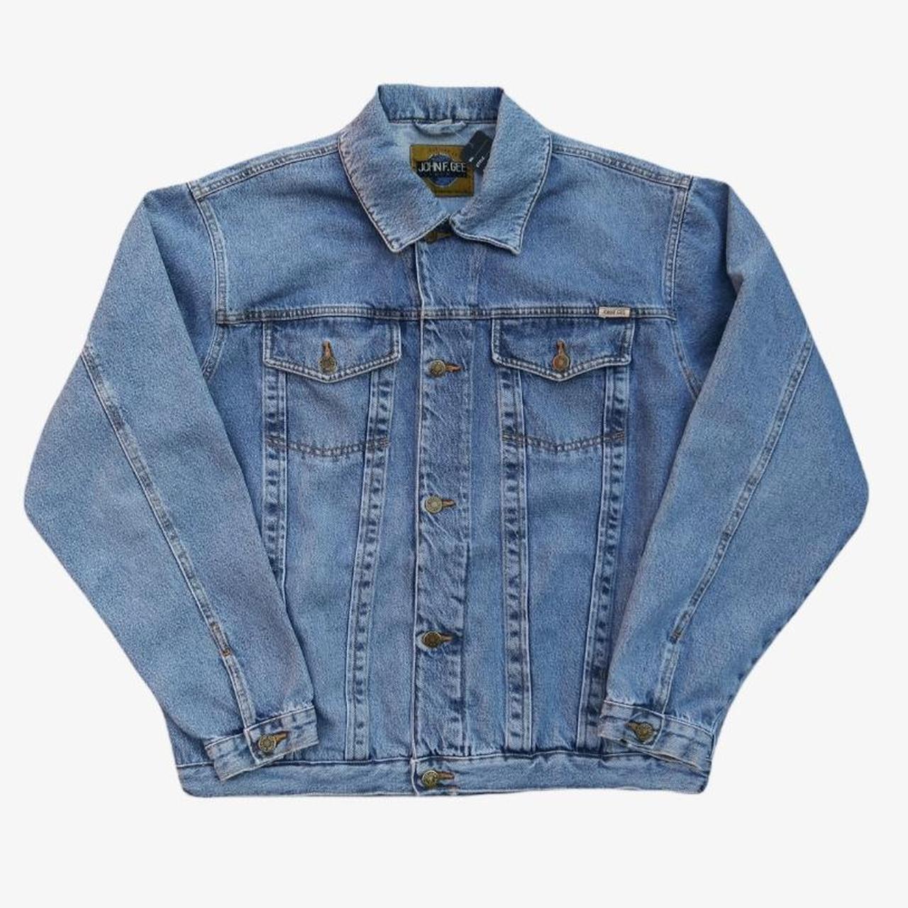 Vintage denim jacket - 90s - blue - XL Brande John... - Depop