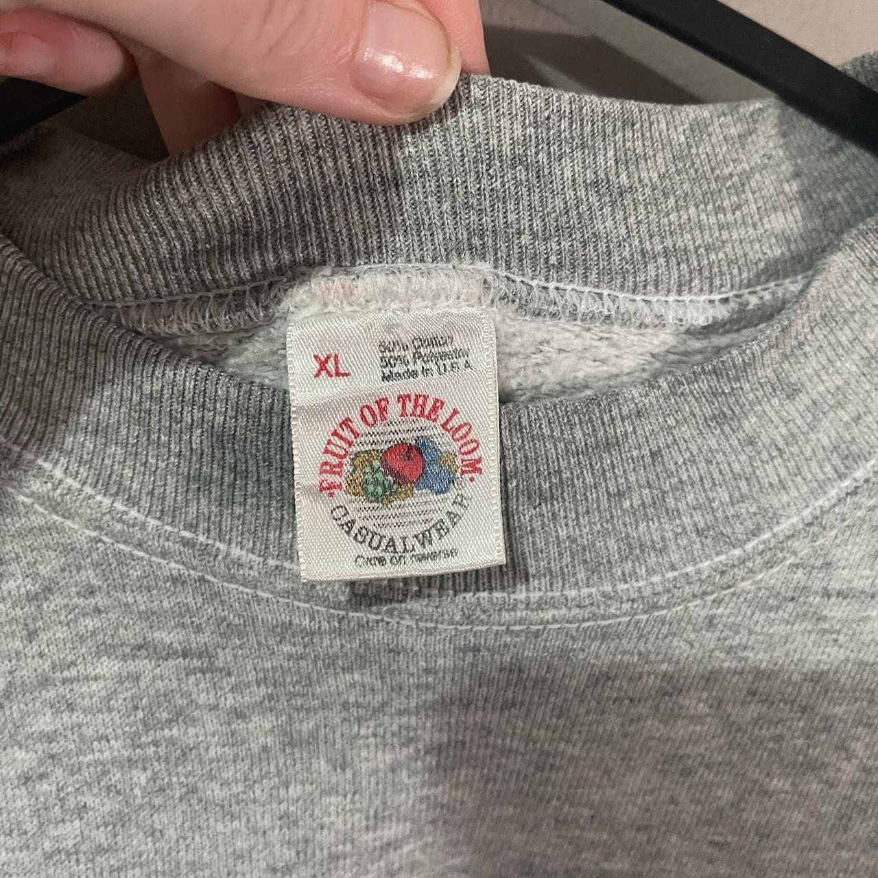 Vintage USA fruit of the loom plain grey crewneck... - Depop