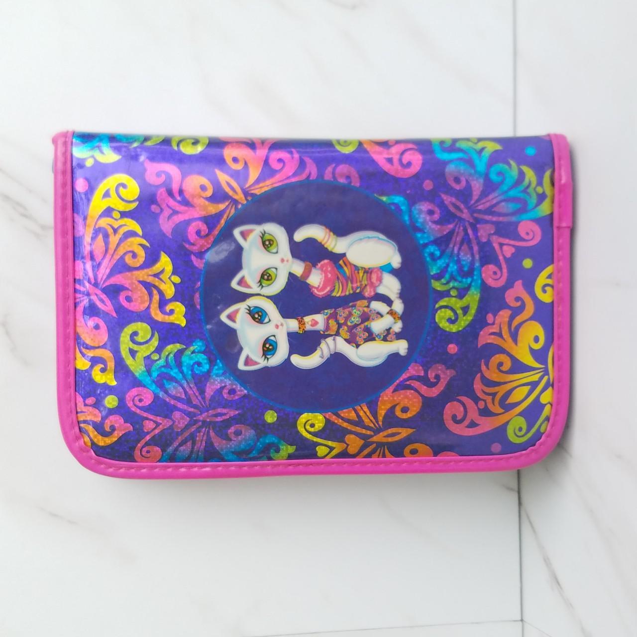 VINTAGE Y2K LISA Frank Mini Zipper Binder Organizer 2 Glittery