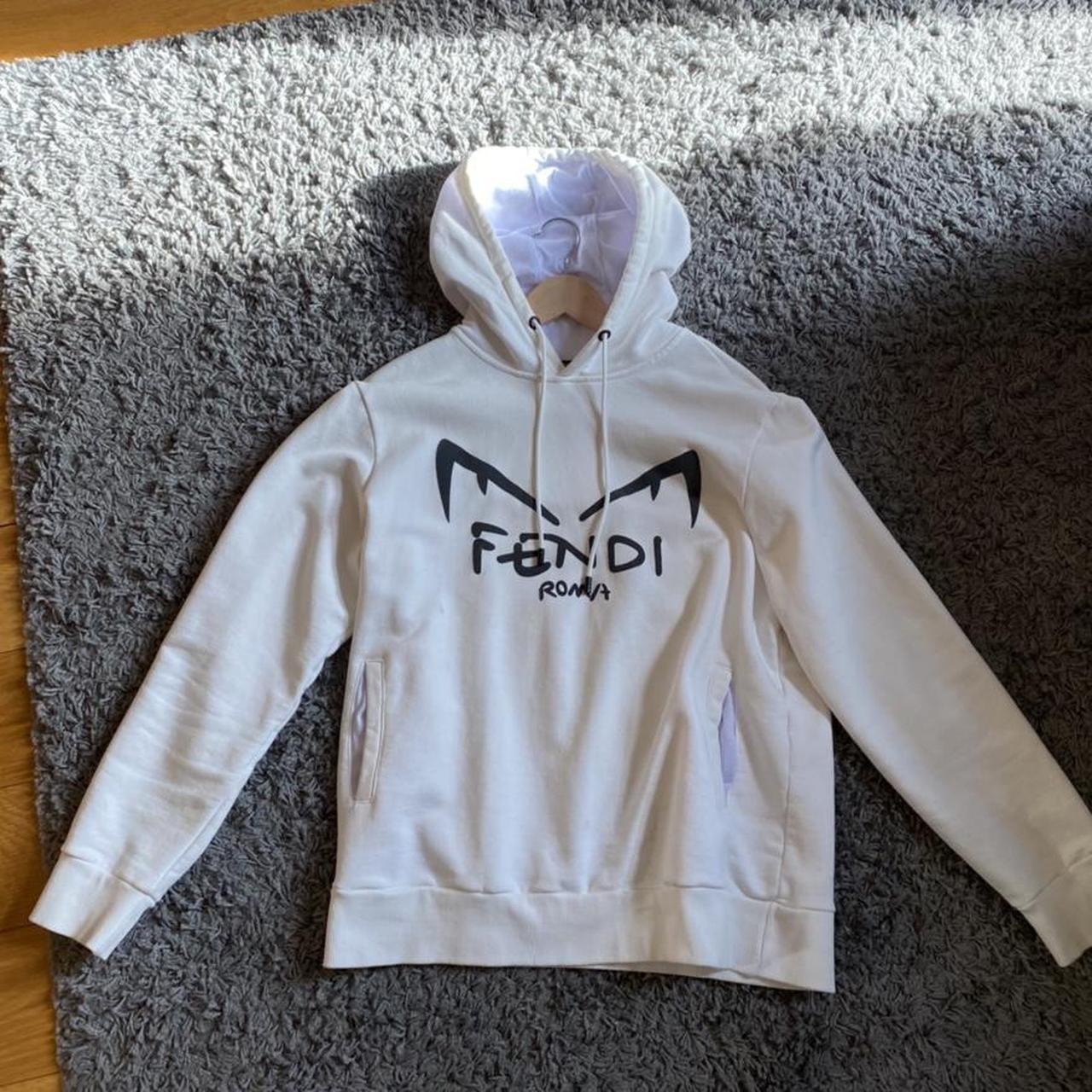 WHITE FENDI ROMA HOODIE SIZE M NEW CONDITION Depop