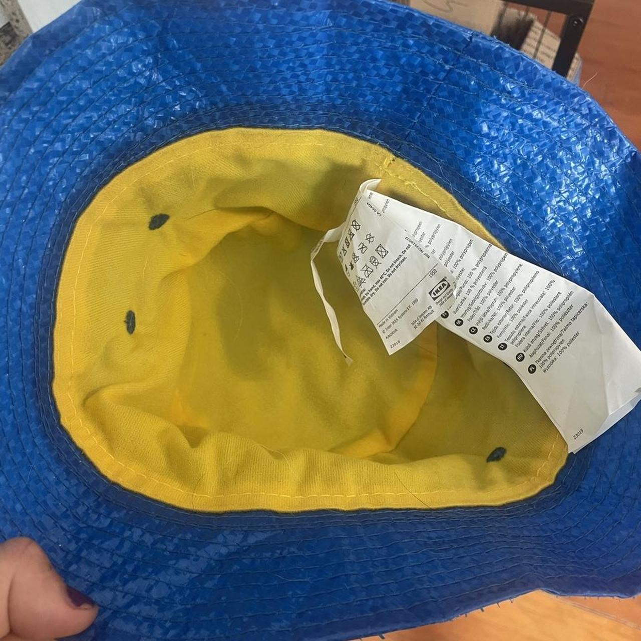 IKEA Women's Blue and Yellow Hat (3)