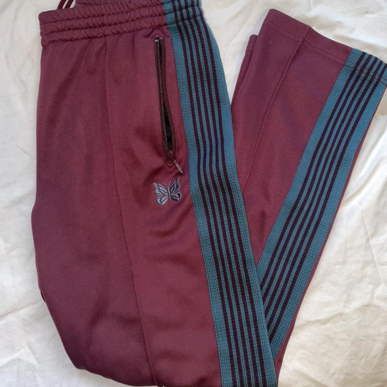 Needles track pants sales maroon