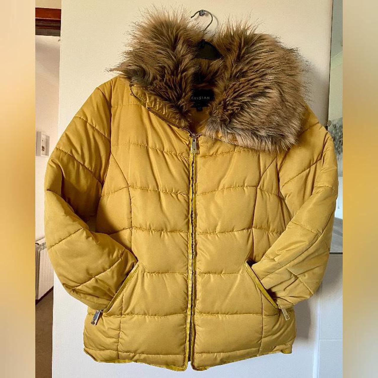 New Look Parisian mustard yellow puffer coat with... Depop