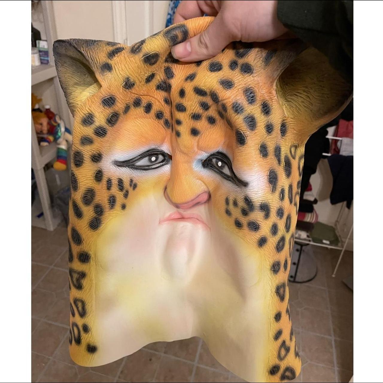 Creepy ass orange rubber cat mask • found | Depop