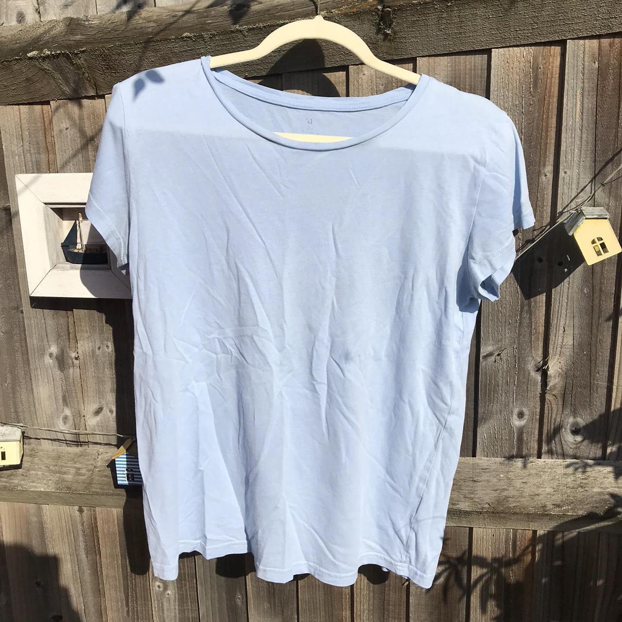 Pastel, baby blue baby tee featuring adorable... Depop