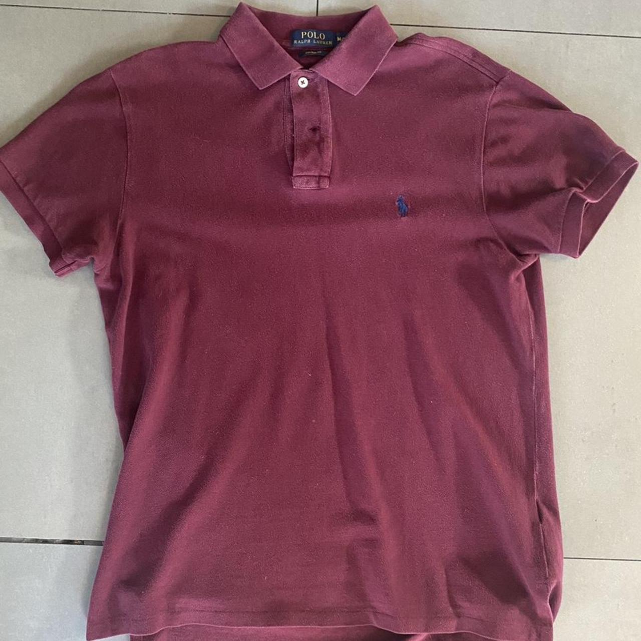 Polo Ralph Lauren Men's Burgundy and Red Polo-shirts | Depop