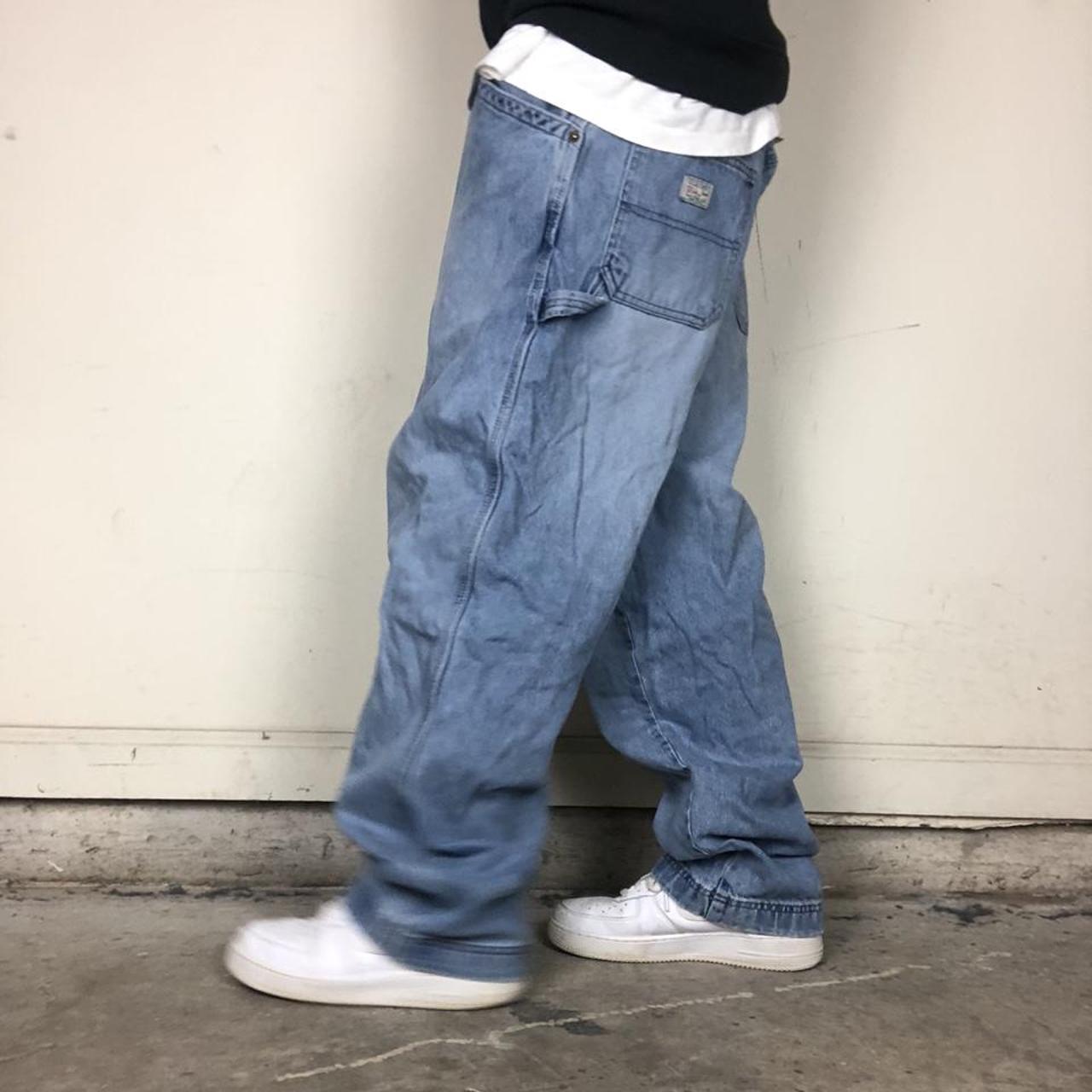 Vintage Old Navy Carpenter Blue Jeans Mens Size 34 I... - Depop