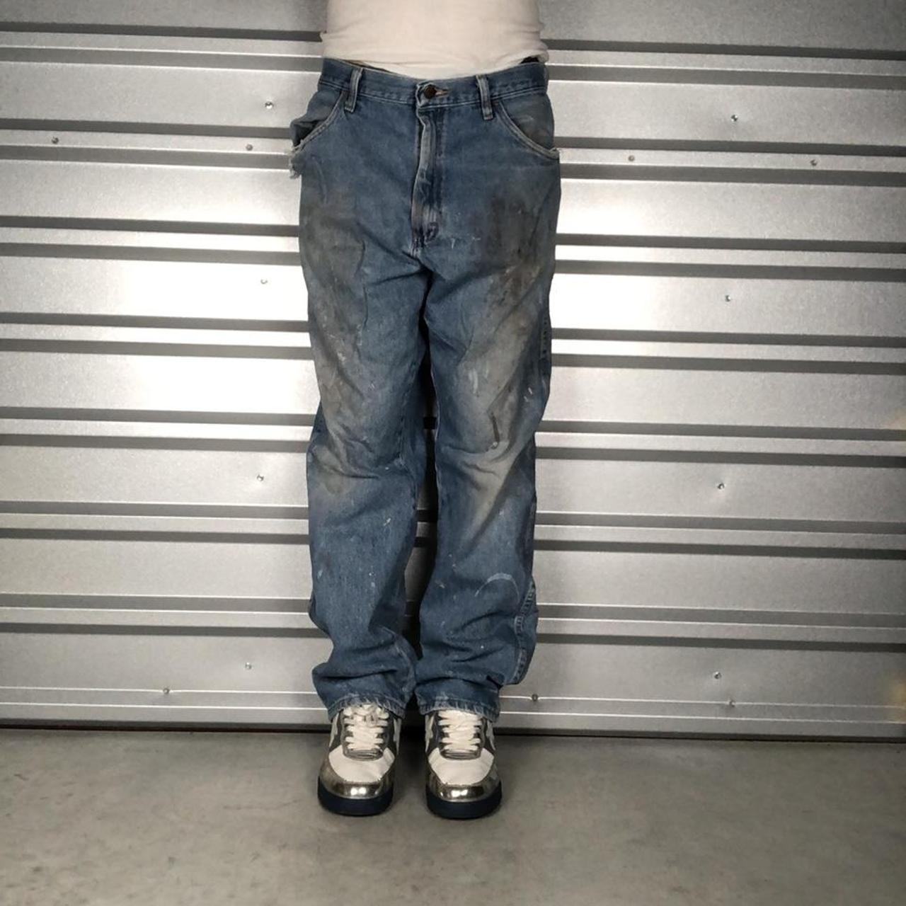 Rustler Light Washed Paint Stained Denim Jeans Mens... - Depop