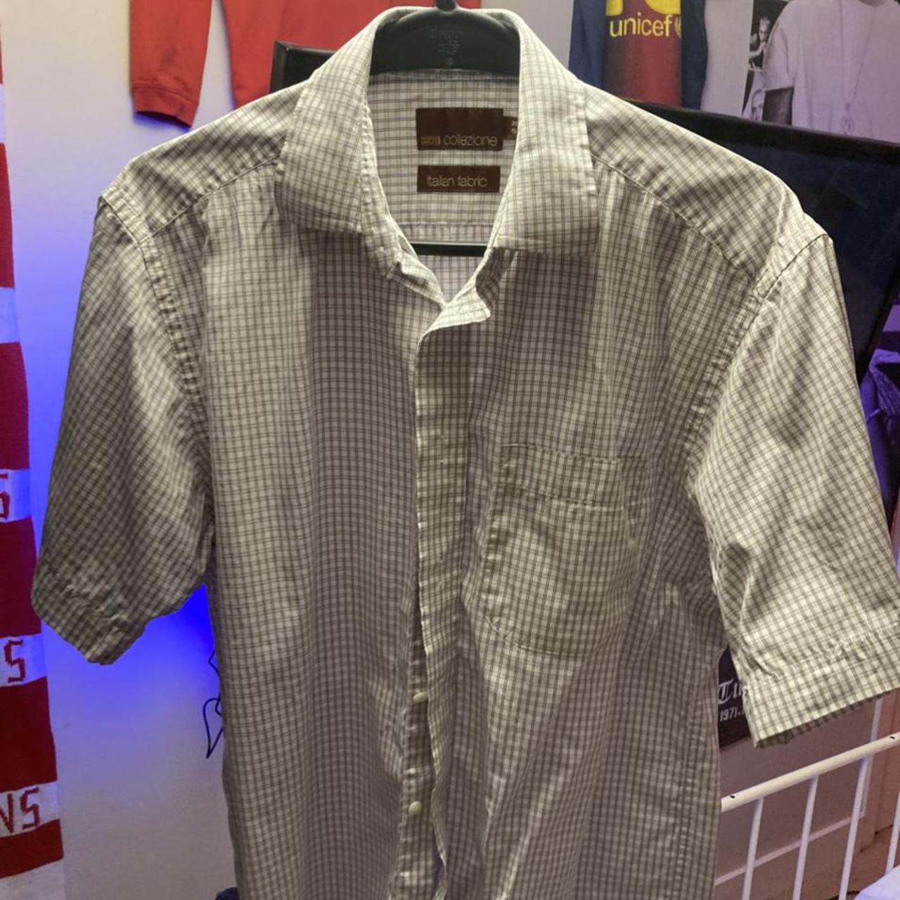 M&S own brand short sleeve brown and white Depop