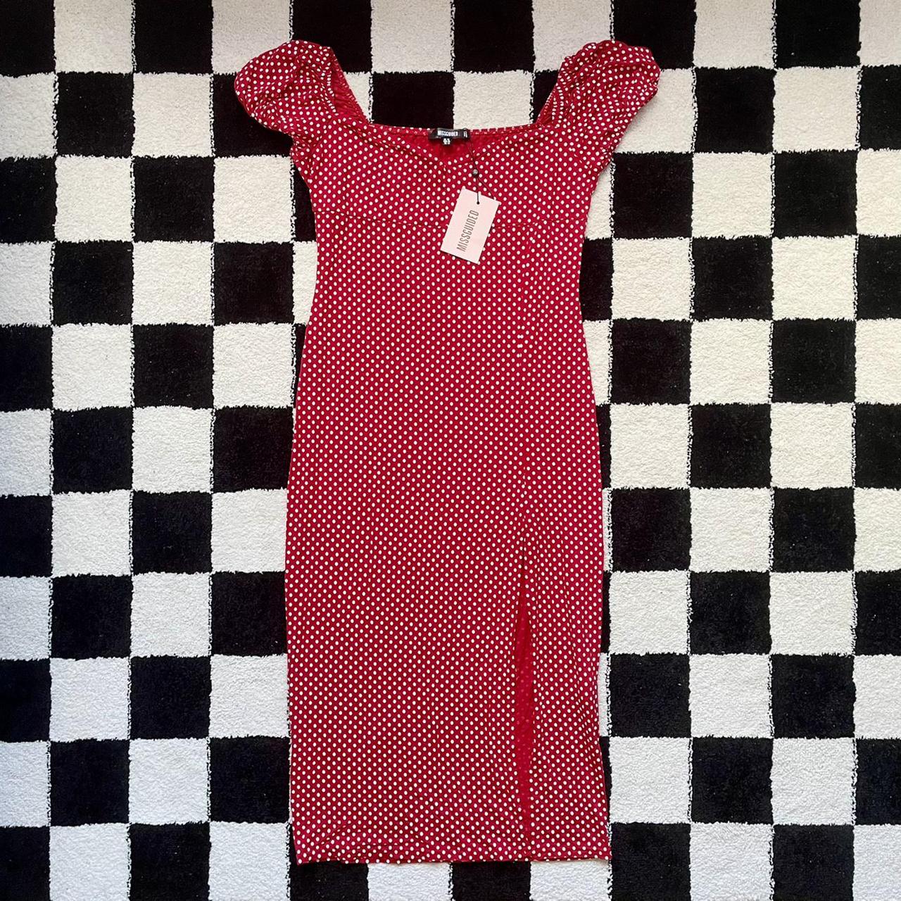 Missguided Women's Red and White Dress