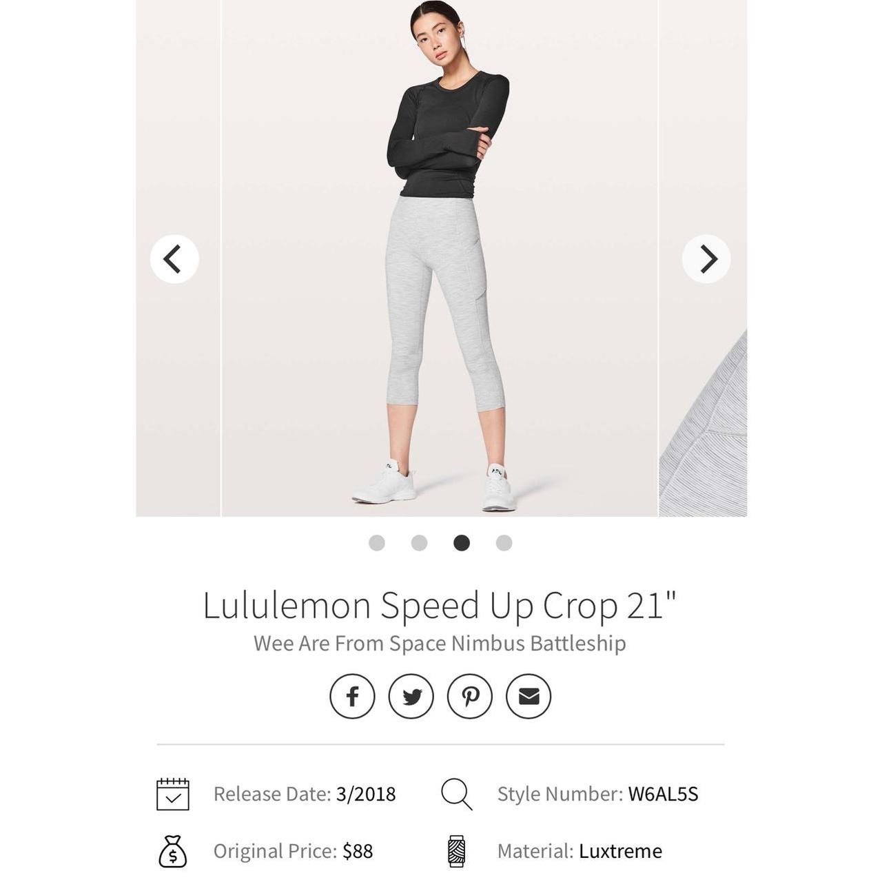 Lululemon Speed Up Crop 21 - Wee Are From Space Nimbus Battleship