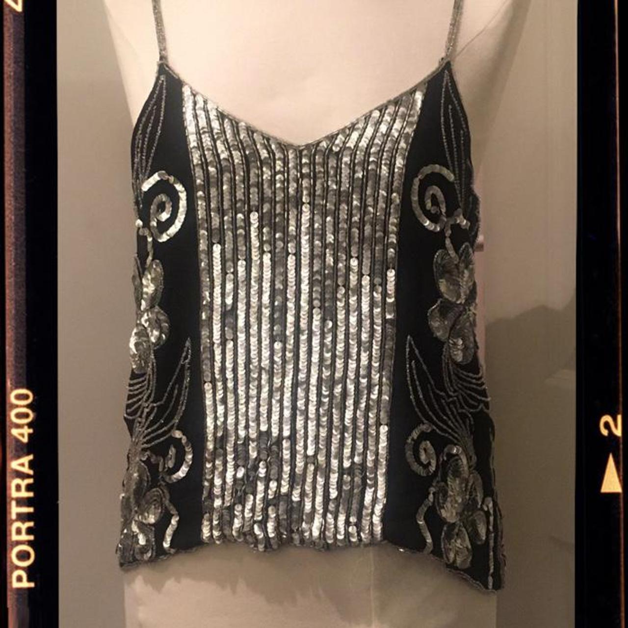 Unbranded Women's Black and Silver Vest Depop