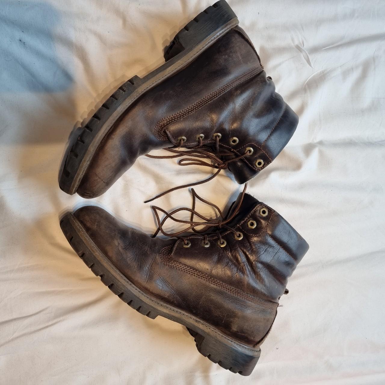 Chocolate Brown Timberland Boots Sheepskin Lining - Depop