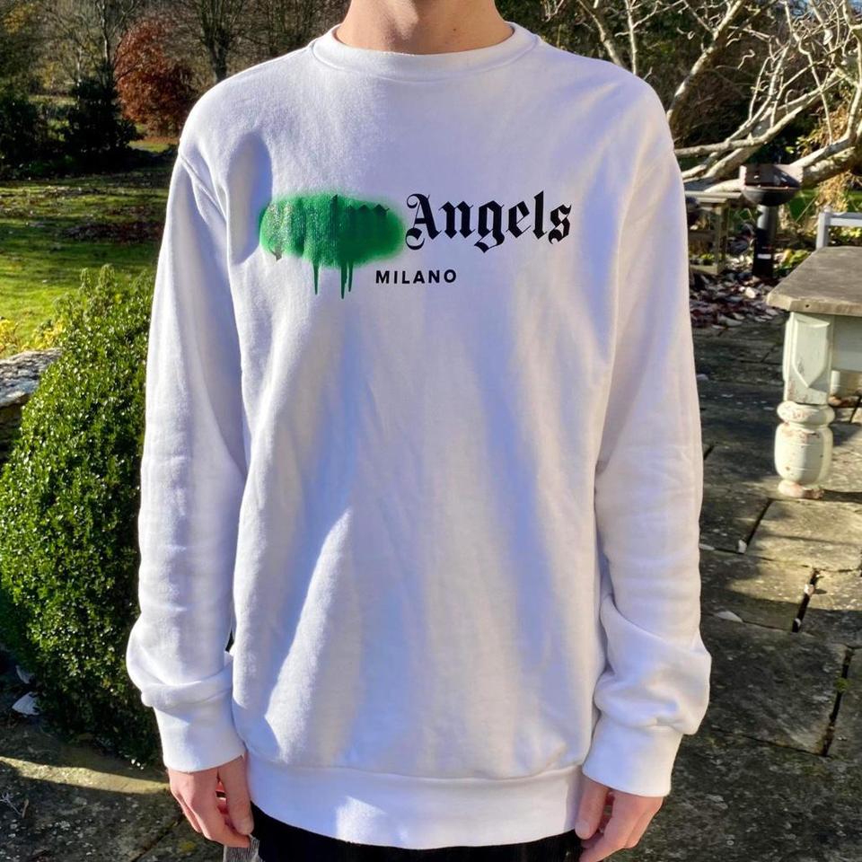 Palm Angels Bear Print Sprayed Logo T-Shirt Forest Green/Brown