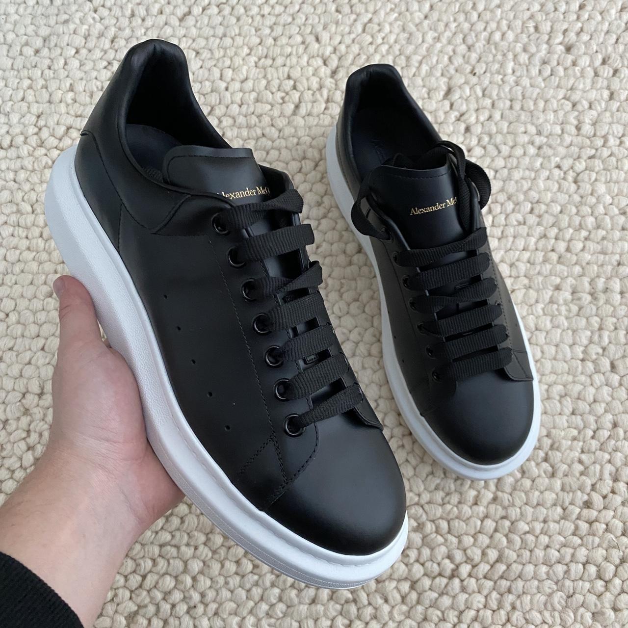 black mcqueens white sole