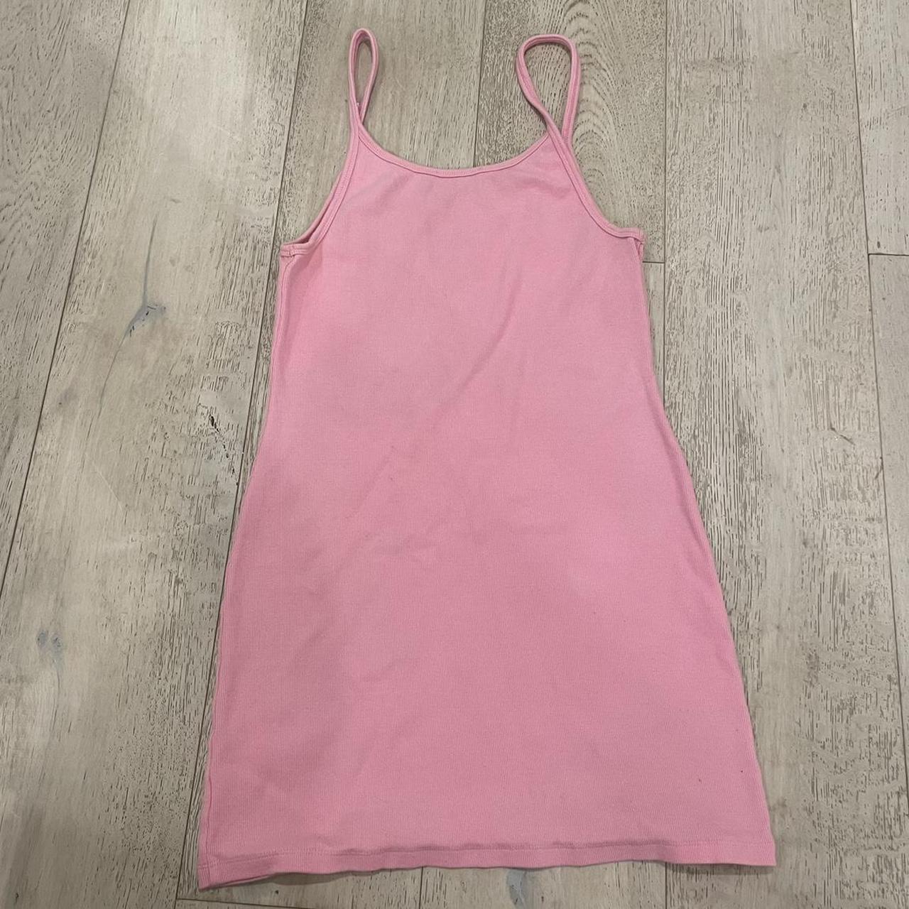 Pink ribbed mini I.Am.Gia dress, worn once :) - Depop