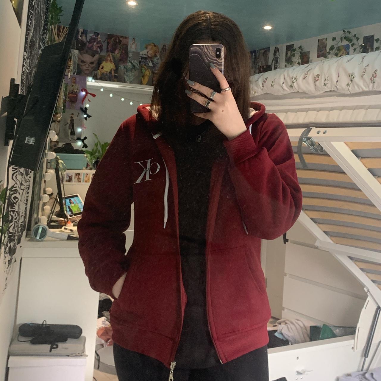 burgundy calvin klein hoodie