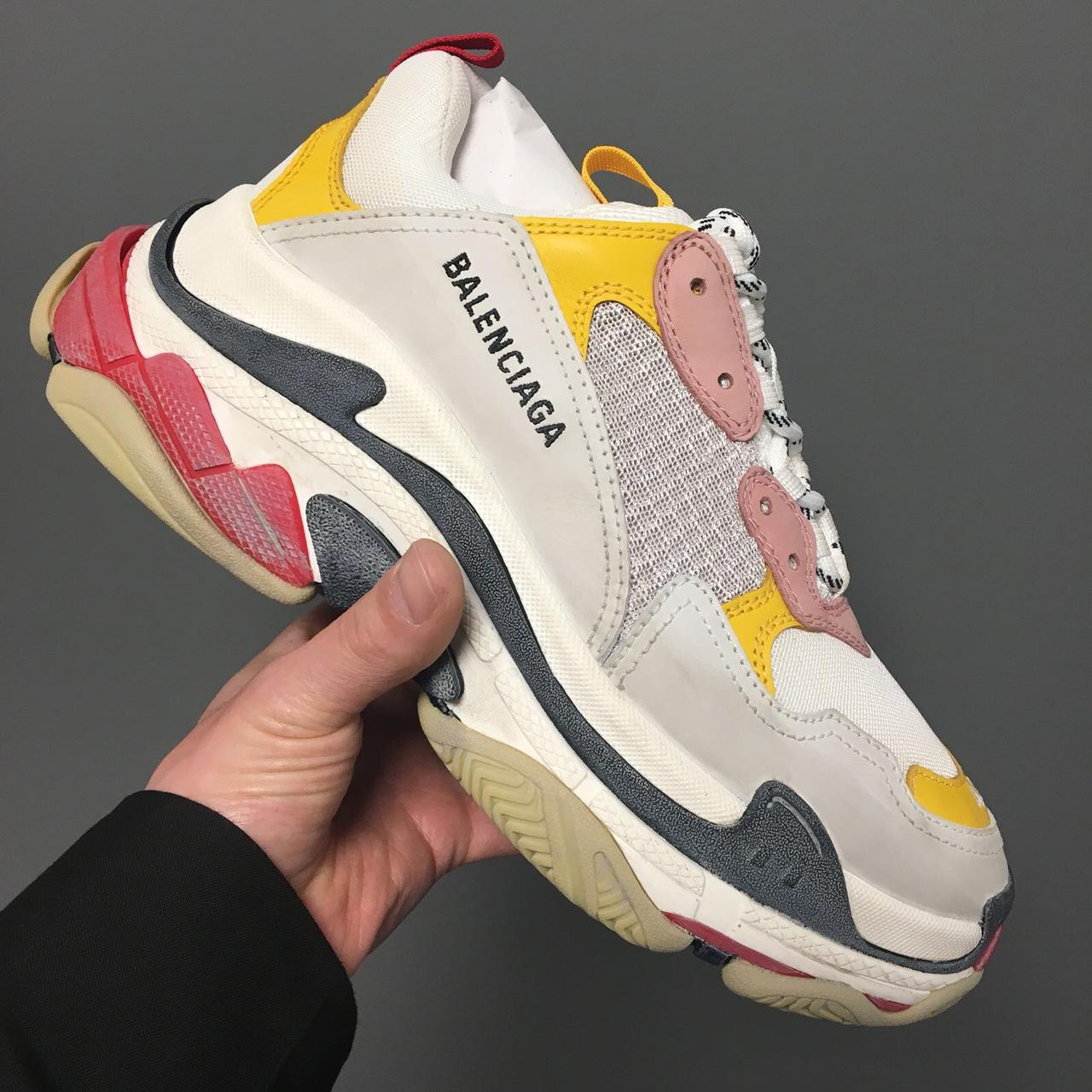 Balenciaga triple s white and yellow hotsell