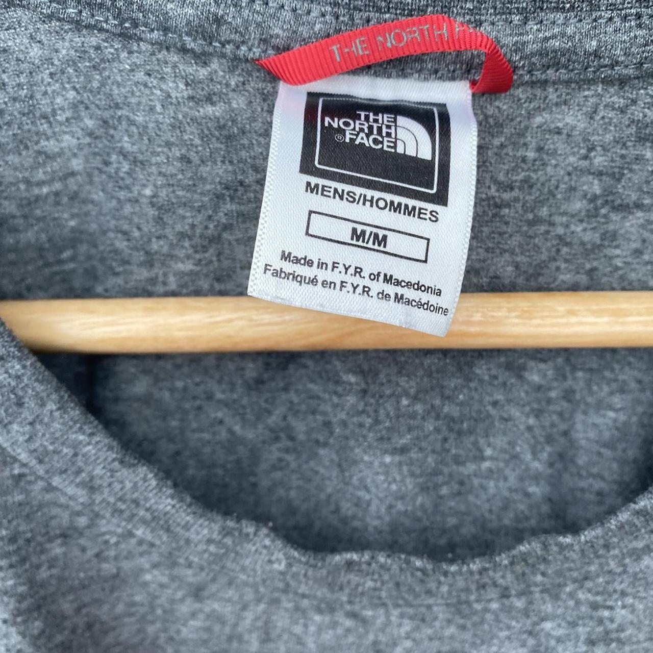 Grey North Face logo cotton tshirt. Size:... - Depop