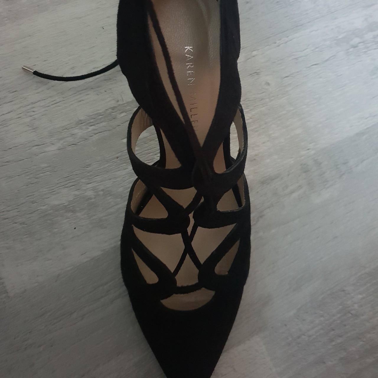 KAREN MILLEN SIZE 6.5 lace up cut heels only worn... - Depop