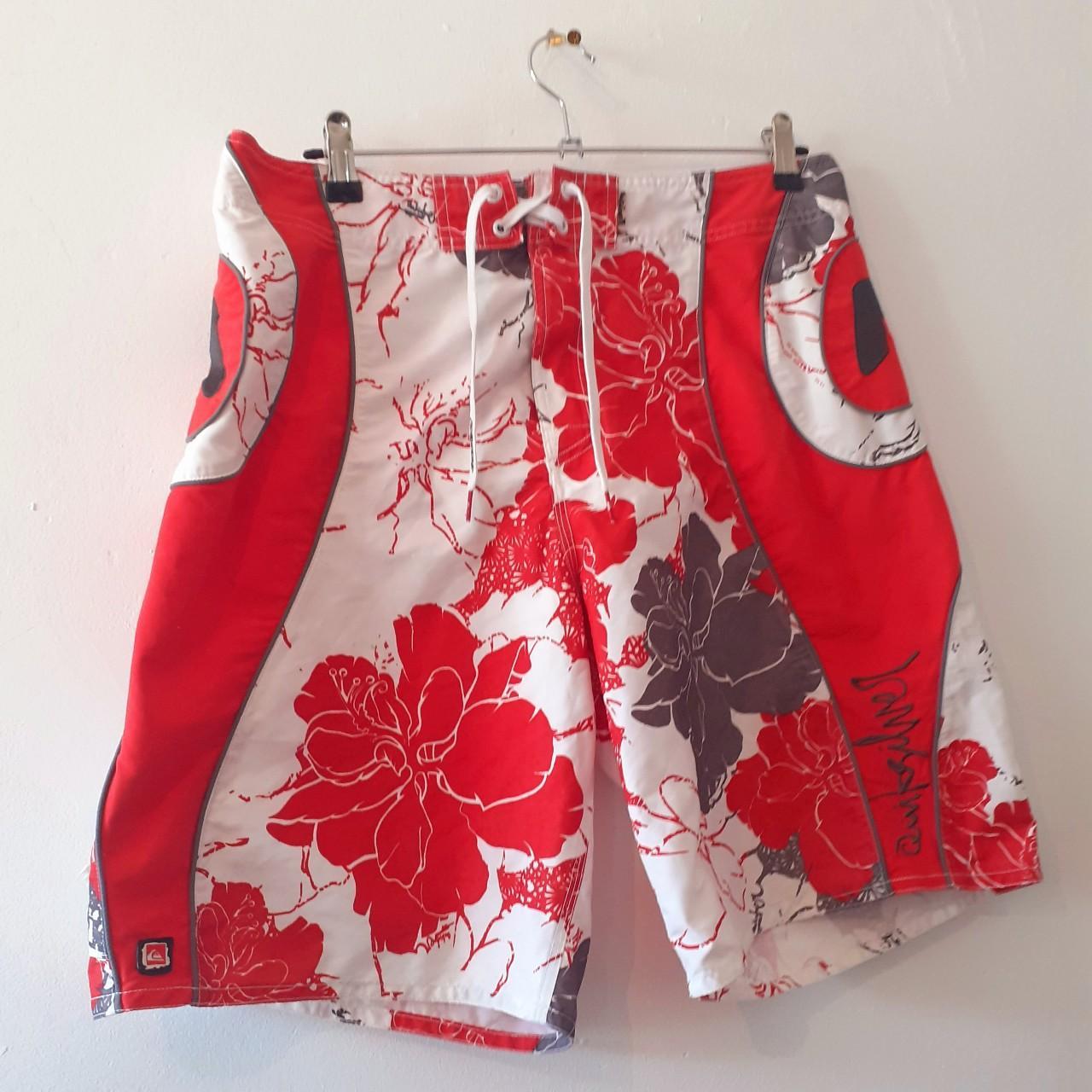 Bright funky Quicksilver long board shorts or surfer... Depop