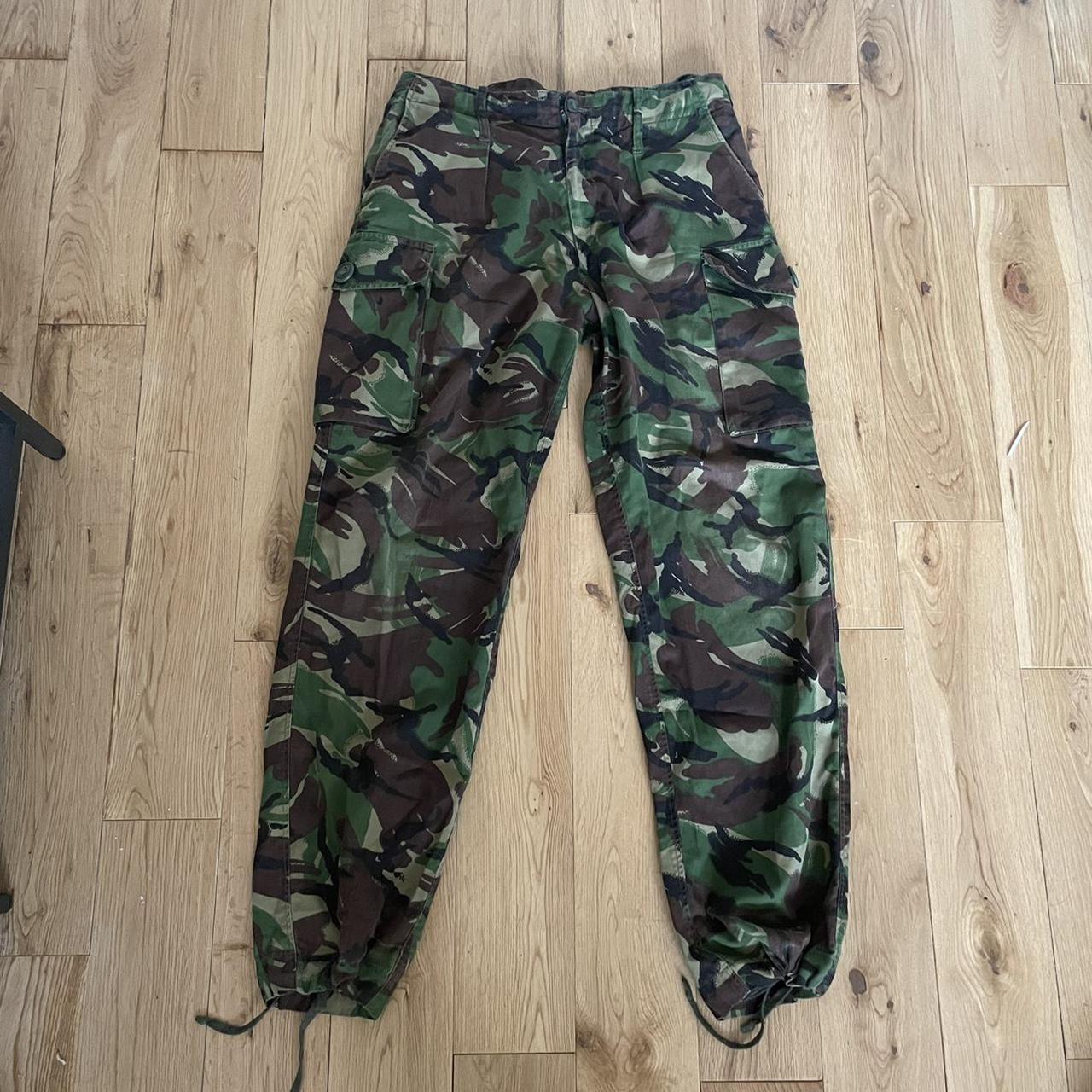 Amazing vintage camo trousers with adjustable... - Depop